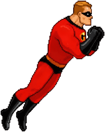 Red Masked Superhero Landing