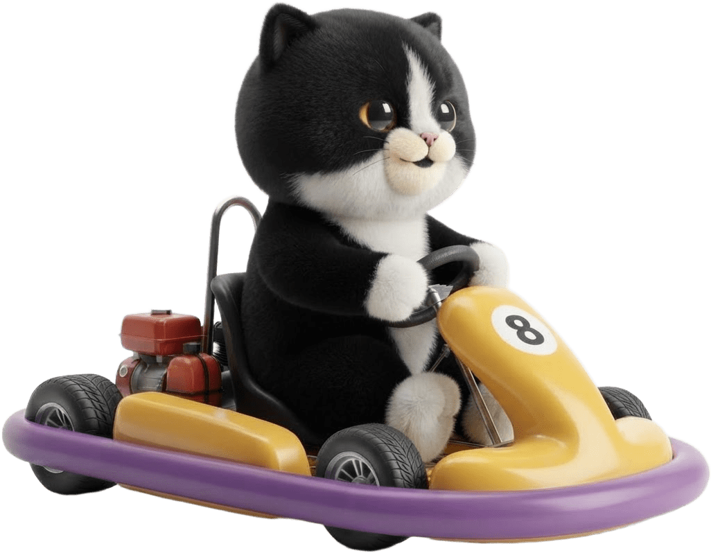 Image: Edit this image minimally. Keep the kart EXACTLY a