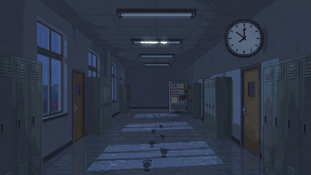 Before the Bell Rings - Demo School Hallway