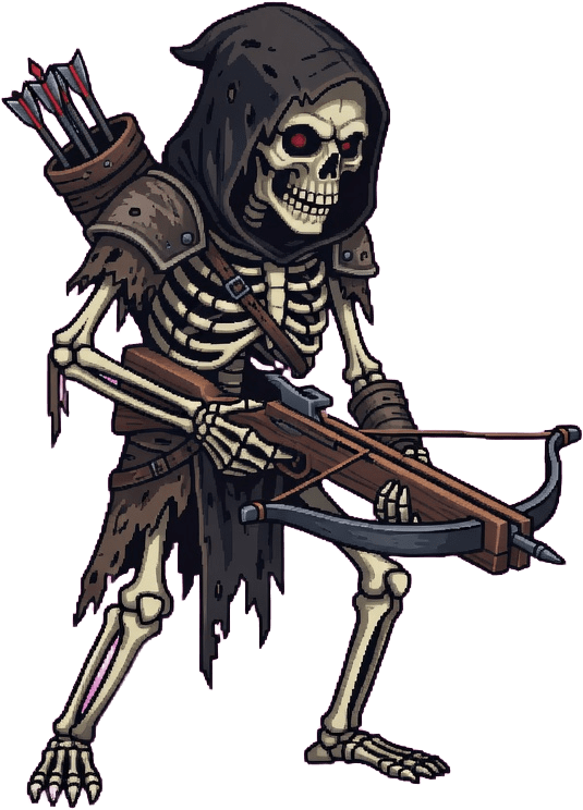 Pixel Skeleton Crossbow Enemy
