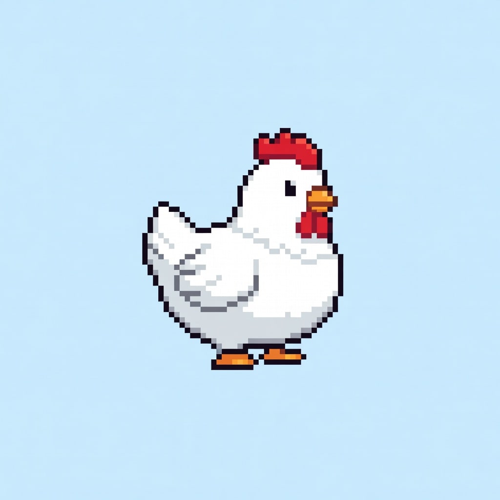 Small White Pixel Chicken