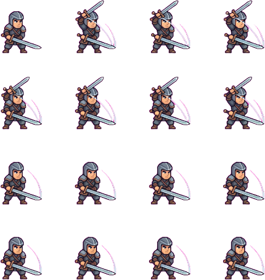 Swordsman Downward Slash 4x4