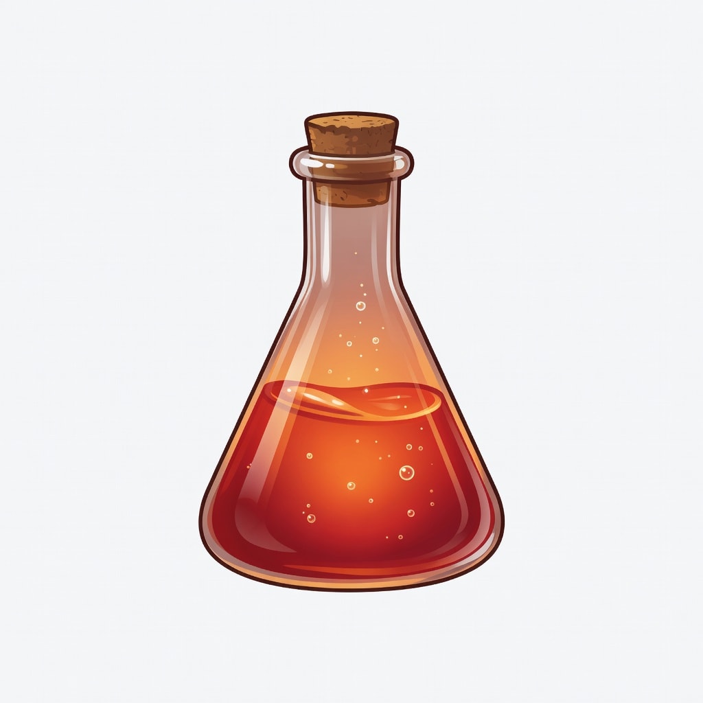 Red Orange Potion Flask