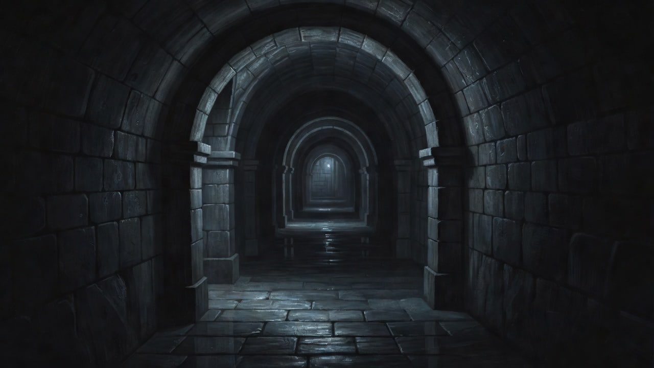 Avalon Backdrop - Vaulted Crypt Passage