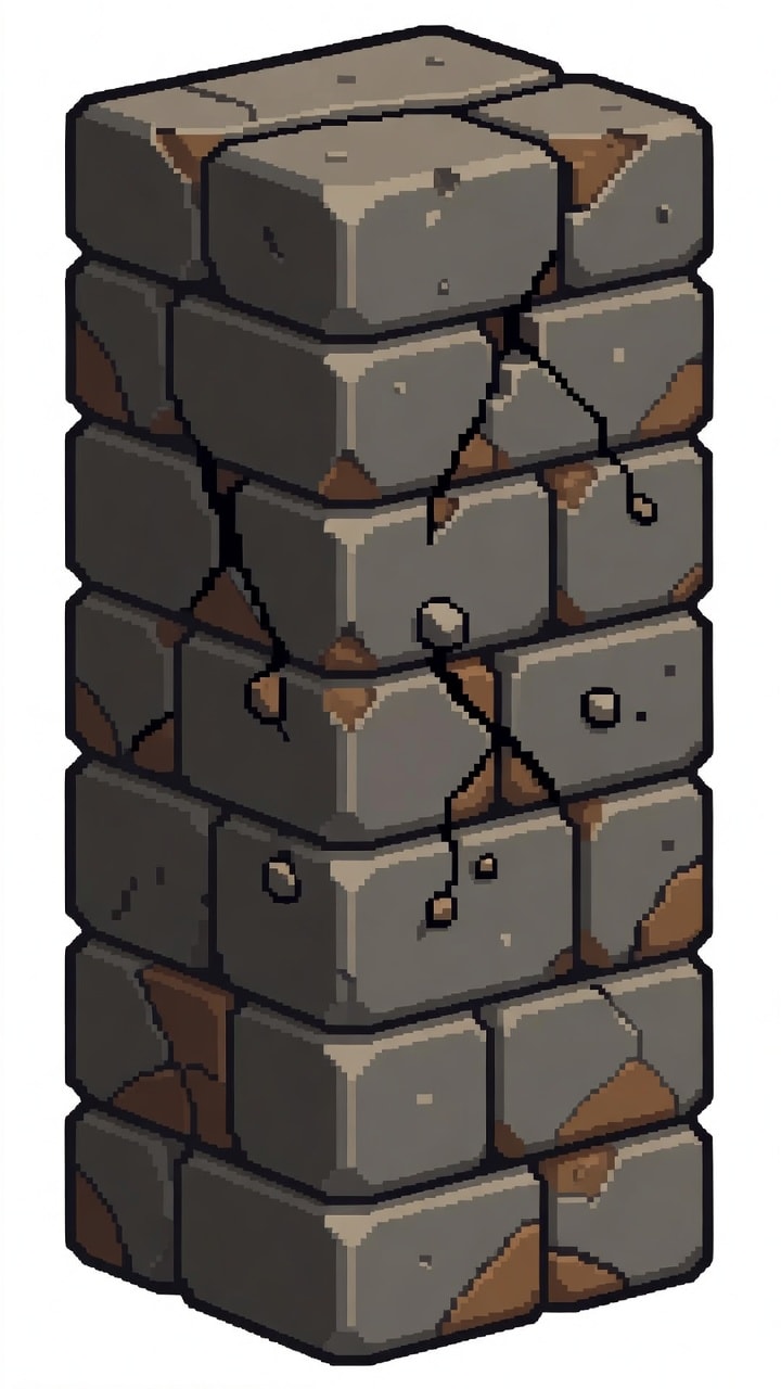Cracked Breakable Wall Block