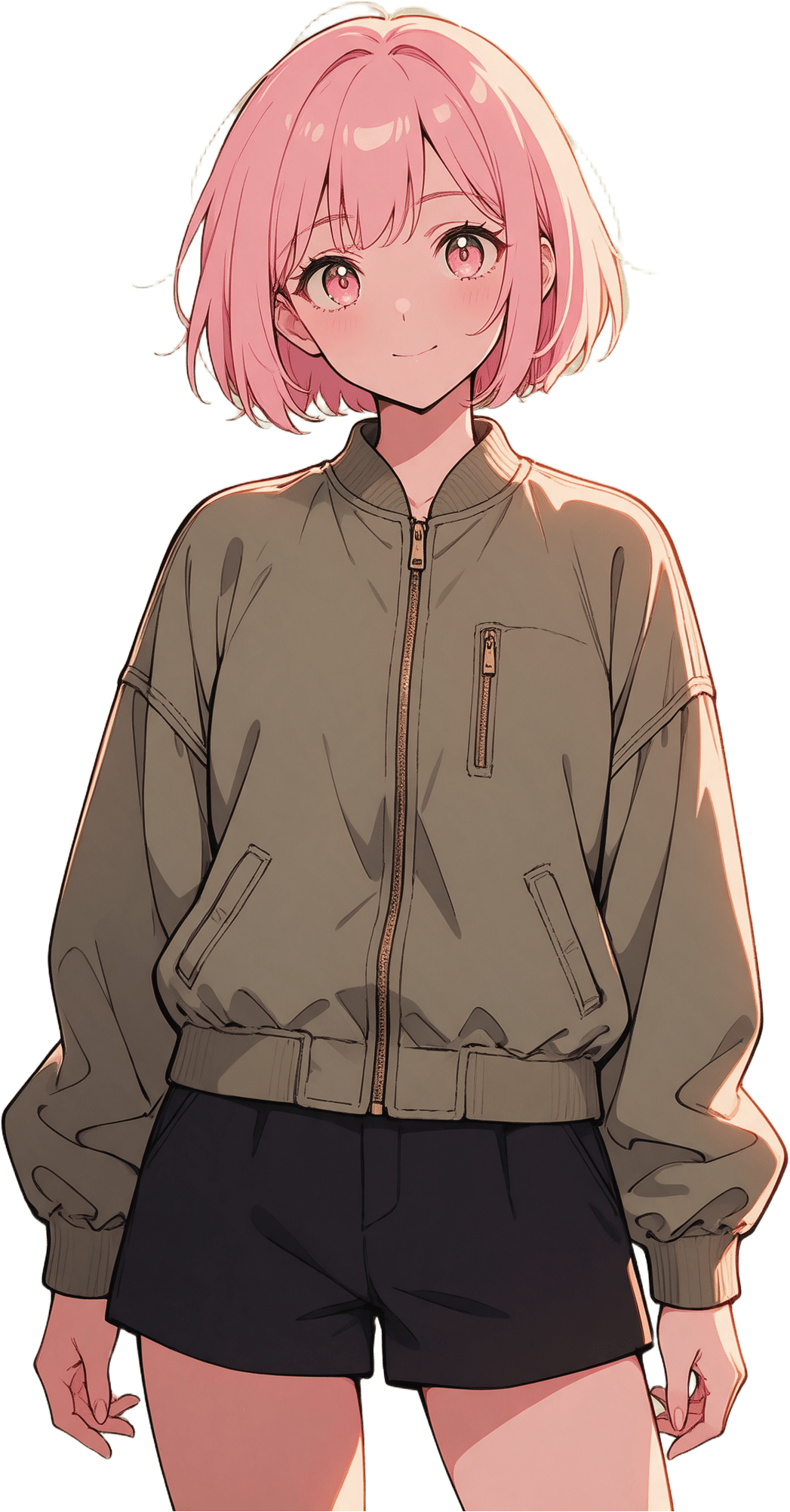 Girl C Pink Hair Bomber Jacket
