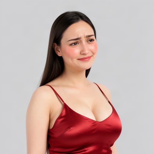 Shy Red Dress Portrait