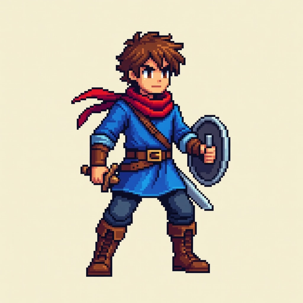 Pixel Art Hero Character