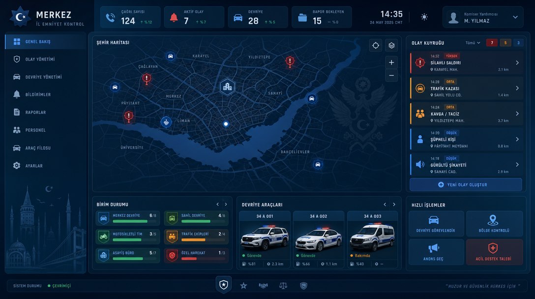 Polis 155 Fictional Dispatch UI Art