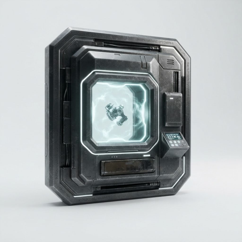 Image: Concept reference for a 3D game asset: "Matter Syn