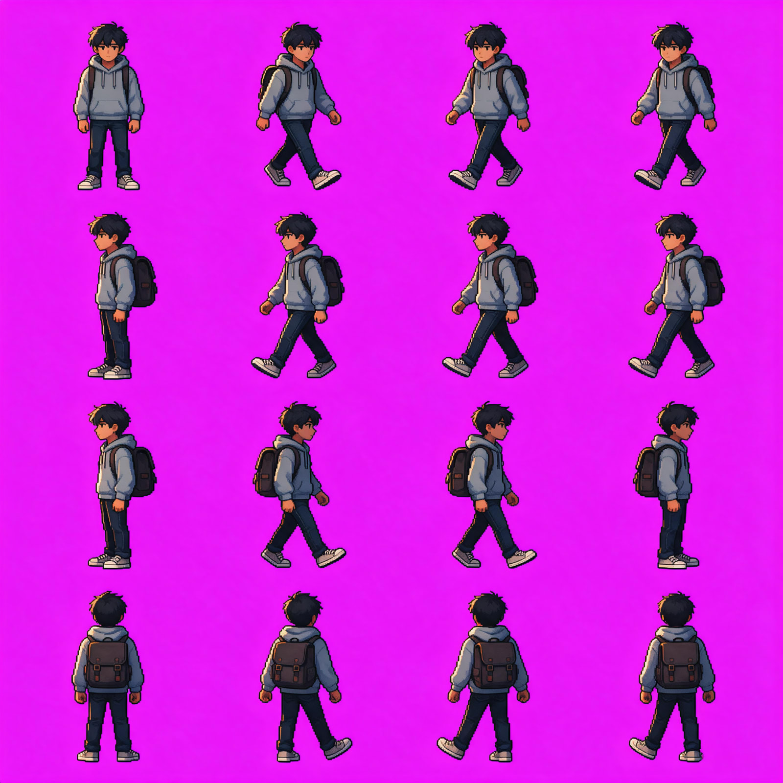 Campus Student Player Sprite Sheet