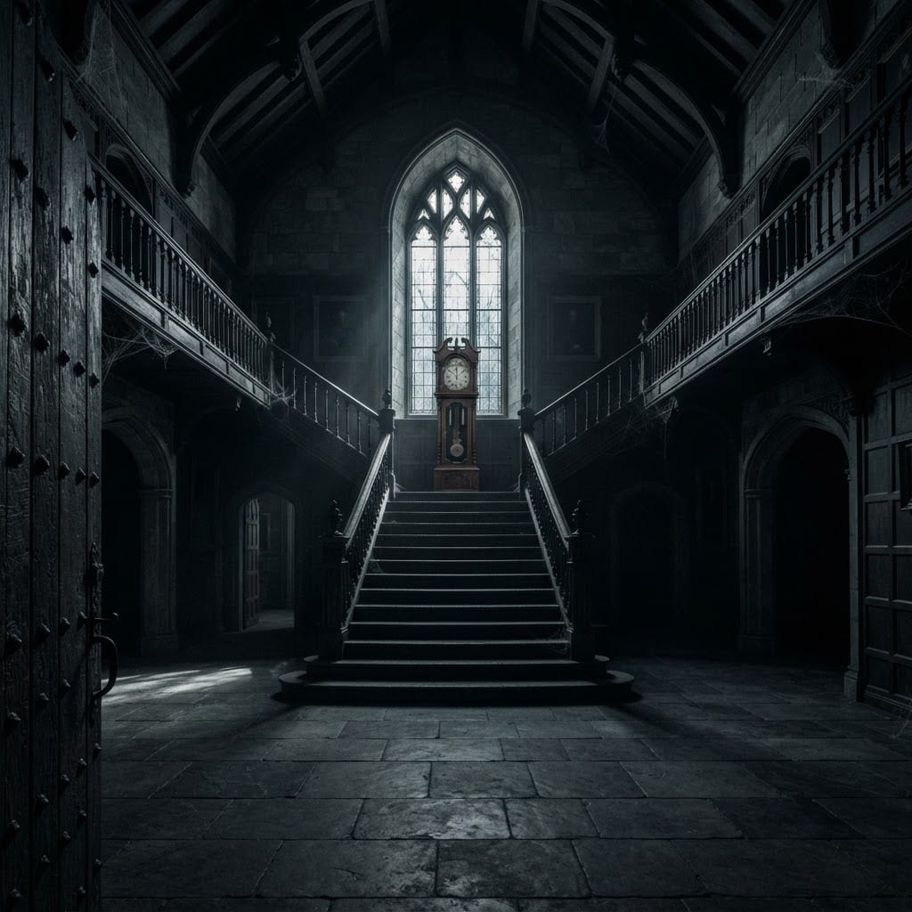 Image: Concept art for a horror game interior: the double