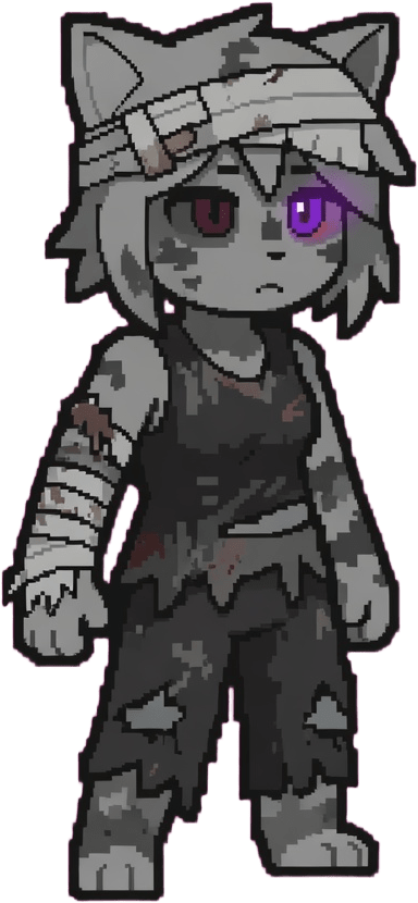 Sally - Pixel Cat Girl Overworld Sprite