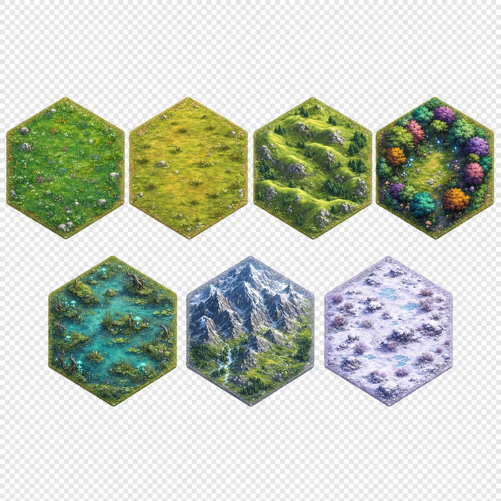 Vibrant Fantasy Hex Terrain Starter Set