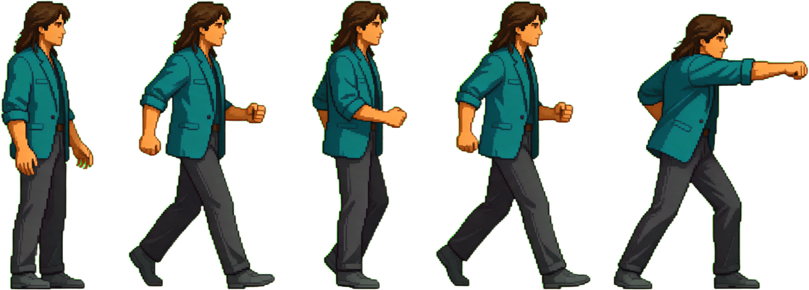 Hero Pose Sheet - Idle Walk Punch