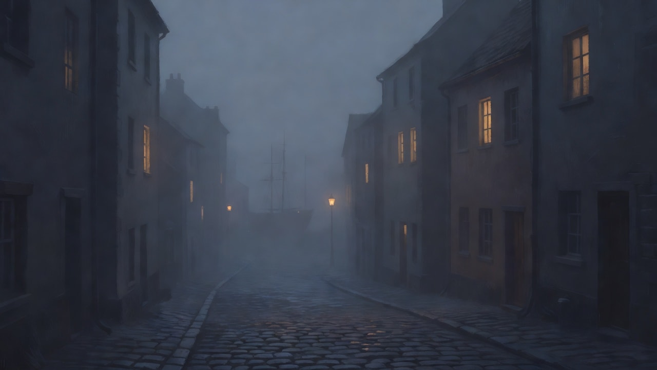 Dead Letters Backdrop - Foggy Town Street