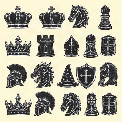 Black Fantasy Chess Icons
