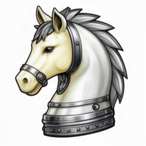 White Chess Knight Icon