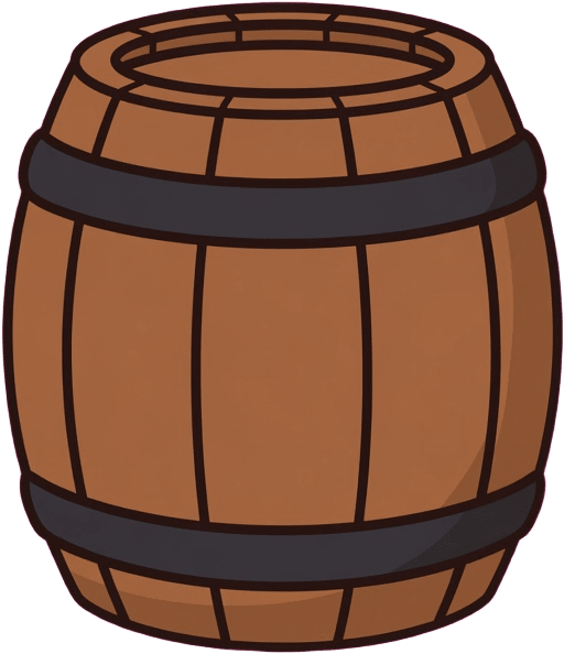 Cartoony Wooden Barrel