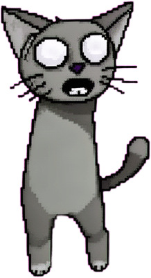 Grey Pixel Cat Jump