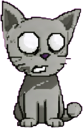 Grey Pixel Cat Idle Pose