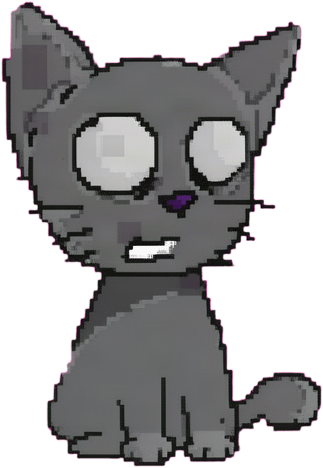 Grey Pixel Cat