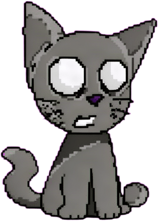 Grey Pixel Cat