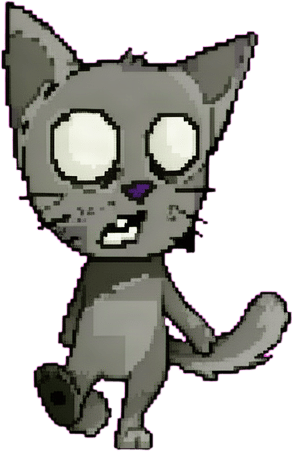 Grey Pixel Cat Walking Animation