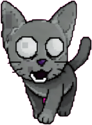 Grey Pixel Cat Walk