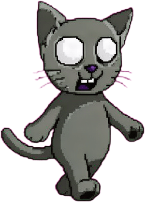 Grey Pixel Cat Walking