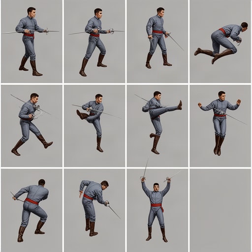 Historical Fencer Pose Sheet