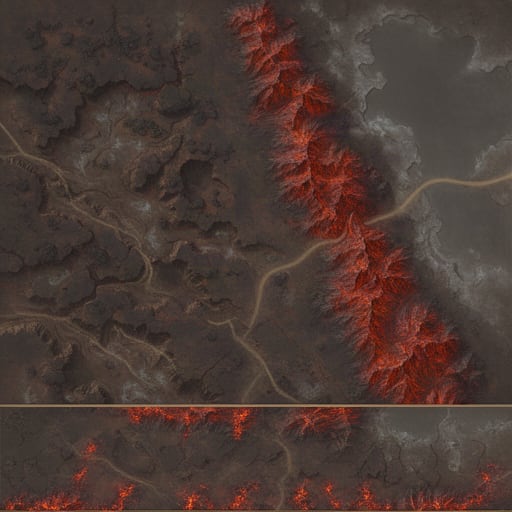Hand Painted Mountain Terrain Map