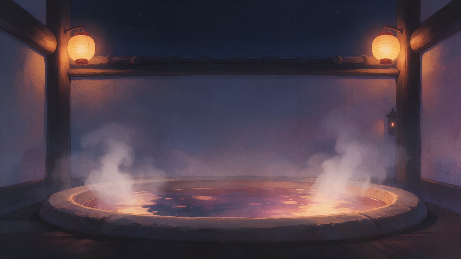 Night Laundry - Painted Bathhouse Backdrop