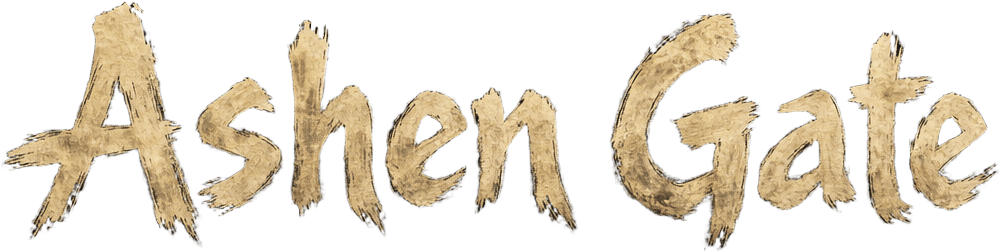 Ashen Gate nameplate 2 - rough brush lettering