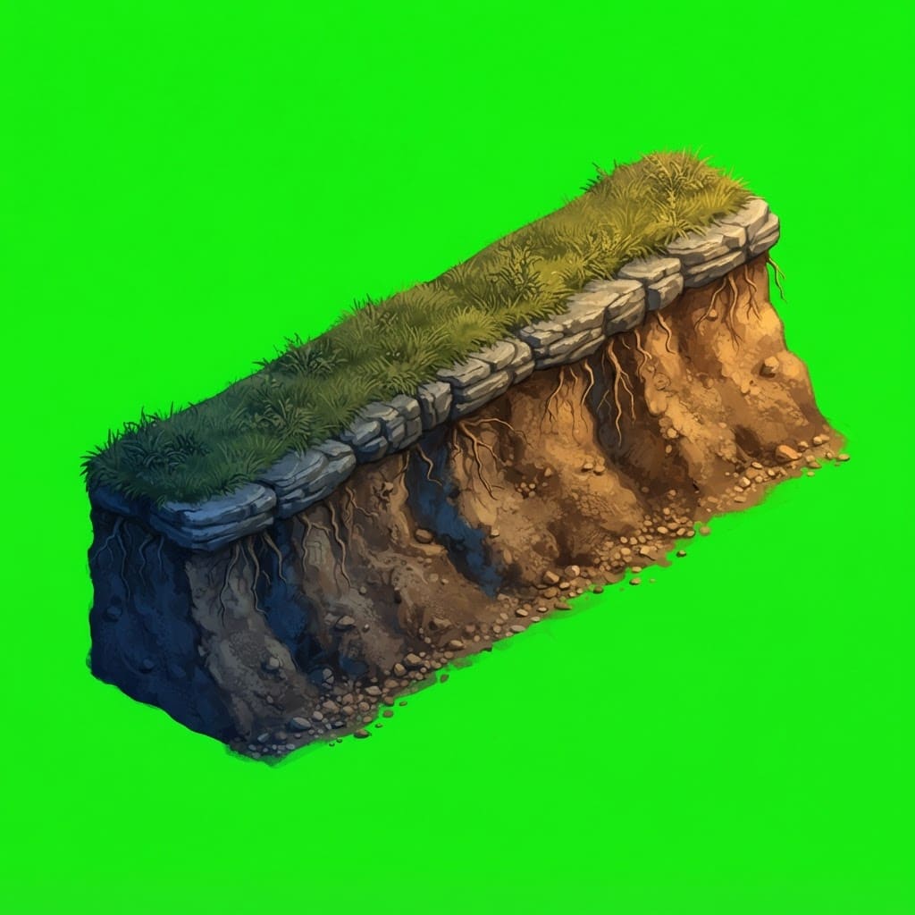 Image: Isometric 2:1 dimetric game sprite, painterly hand