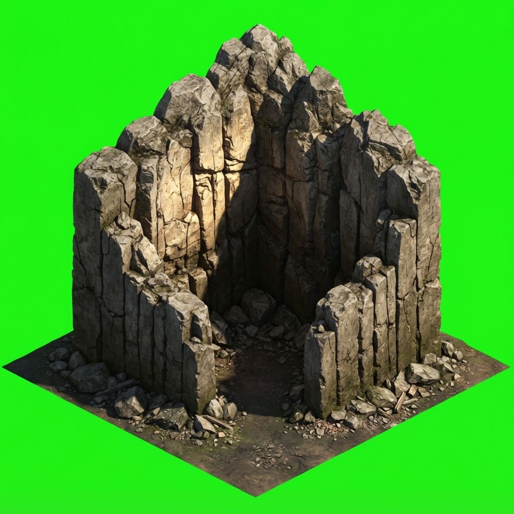 Image: Isometric 2:1 dimetric game sprite, one INSIDE-COR