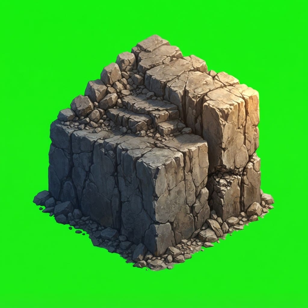 Image: Isometric 2:1 dimetric game sprite, the END block