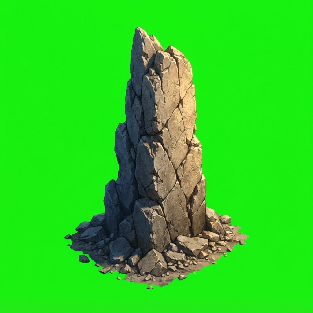 Image: Isometric 2:1 dimetric game sprite, a single tall