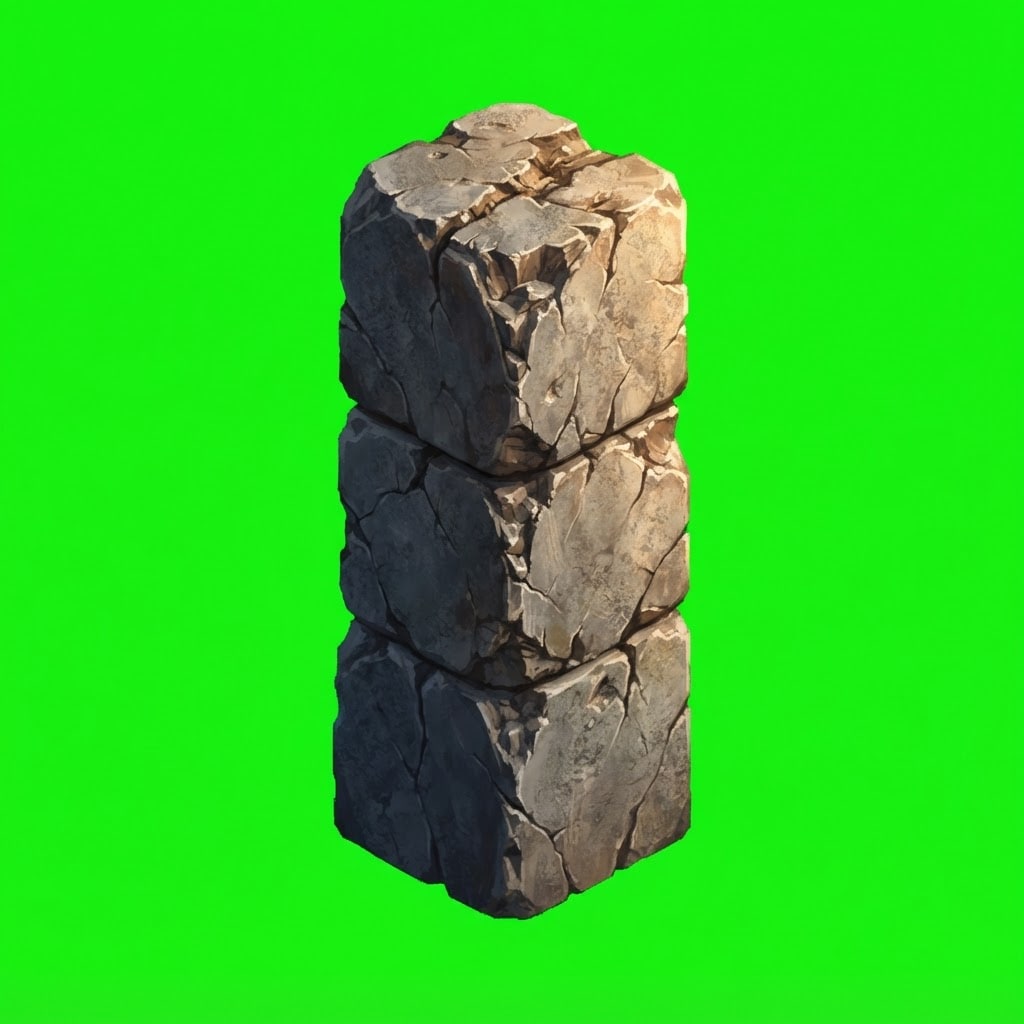 Image: Isometric 2:1 dimetric game sprite, a single tall