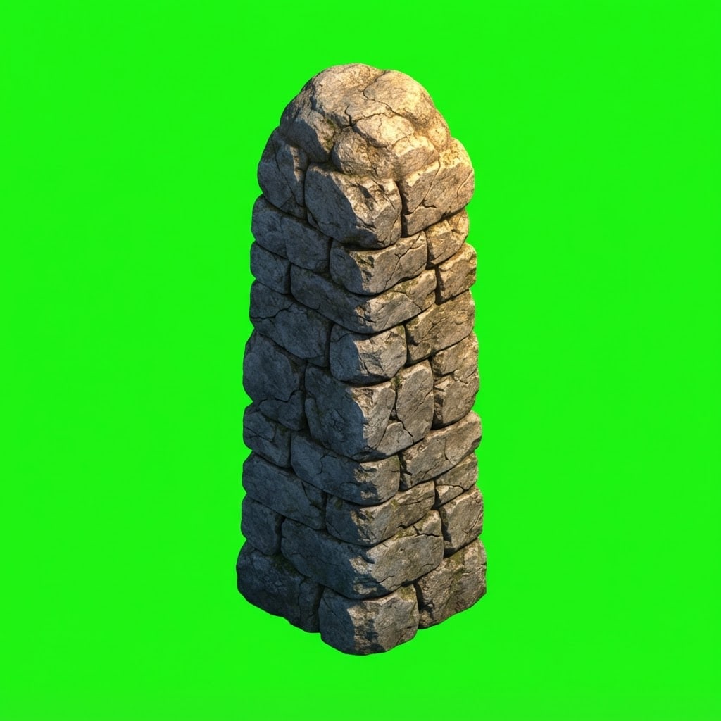 Image: Isometric 2:1 dimetric game sprite, a single tall