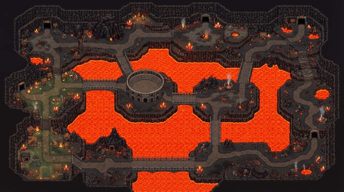 Mapa Poketibia - Cratera de Magma