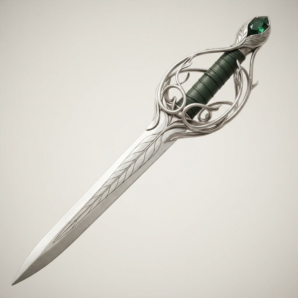 Image: Elven leaf sabre, straight slim blade, one engrave