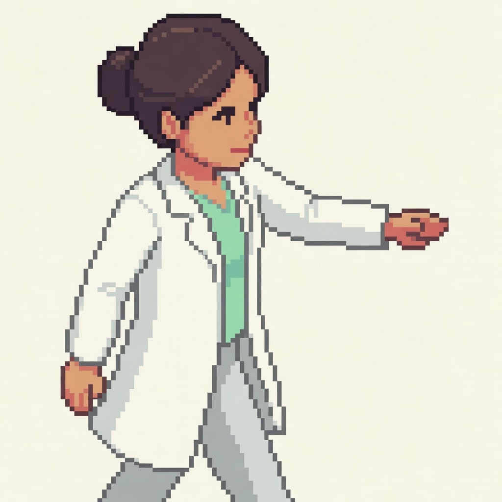 Researcher Walk East (flat top-down 1x1)