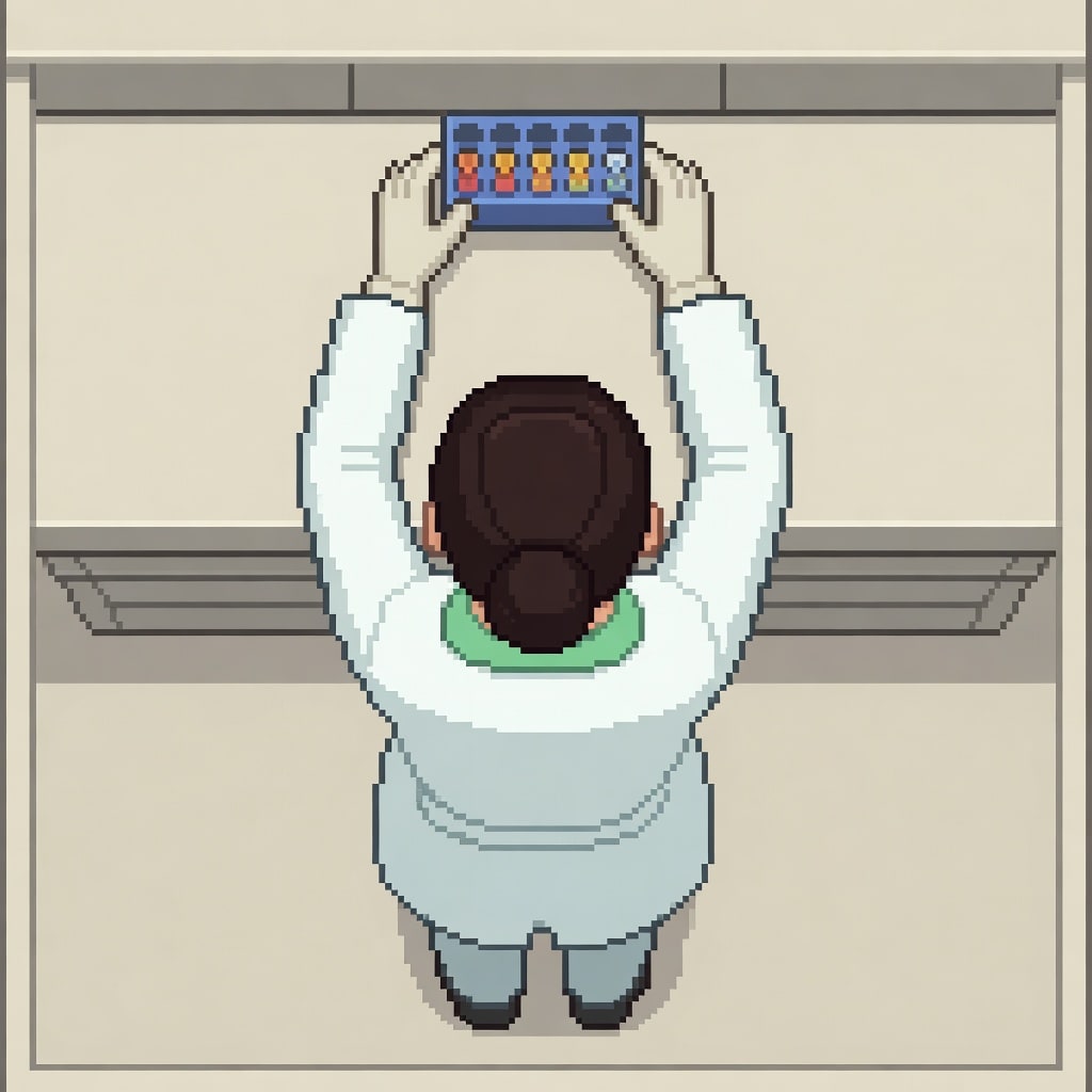 Researcher Working (flat top-down 1x1)