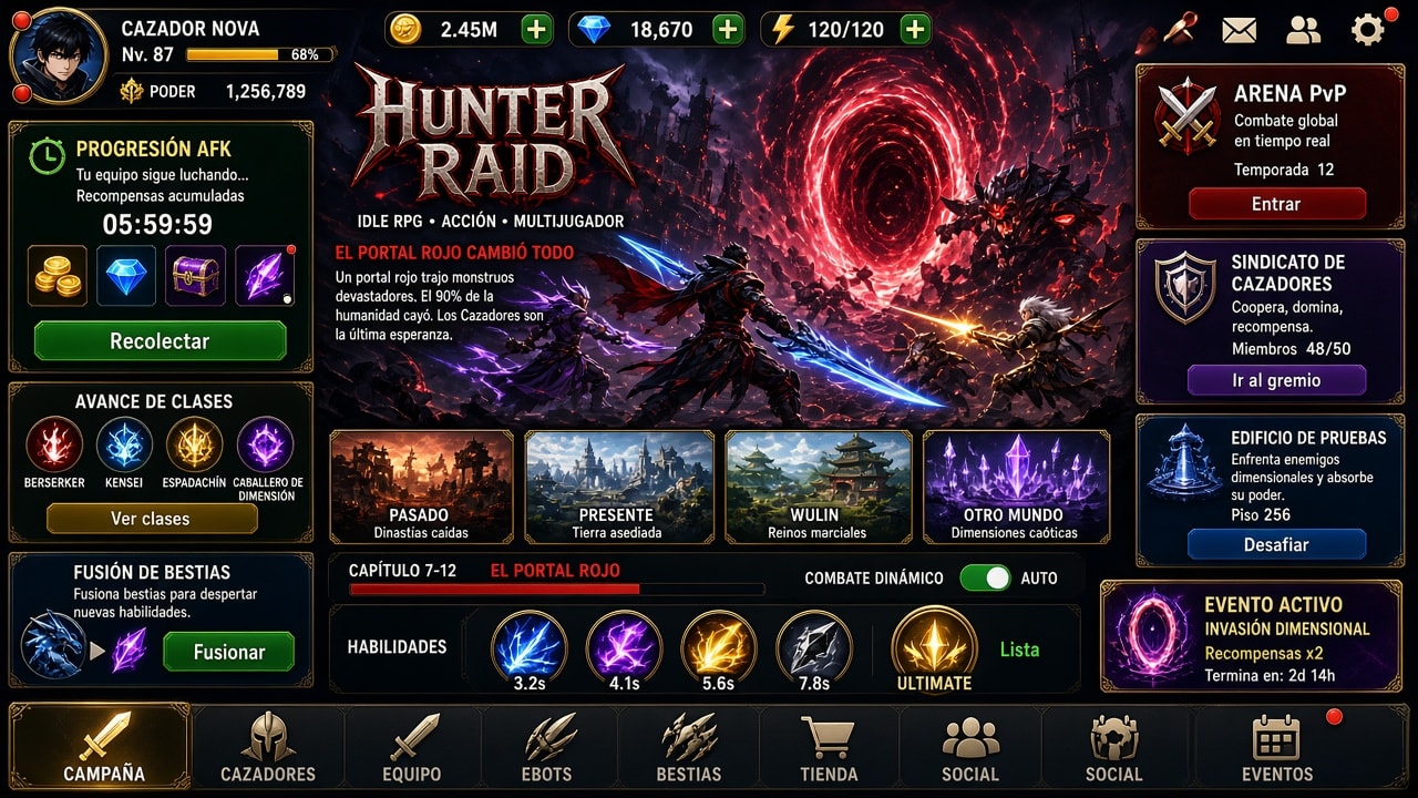 un juego de rol inactivo (idle