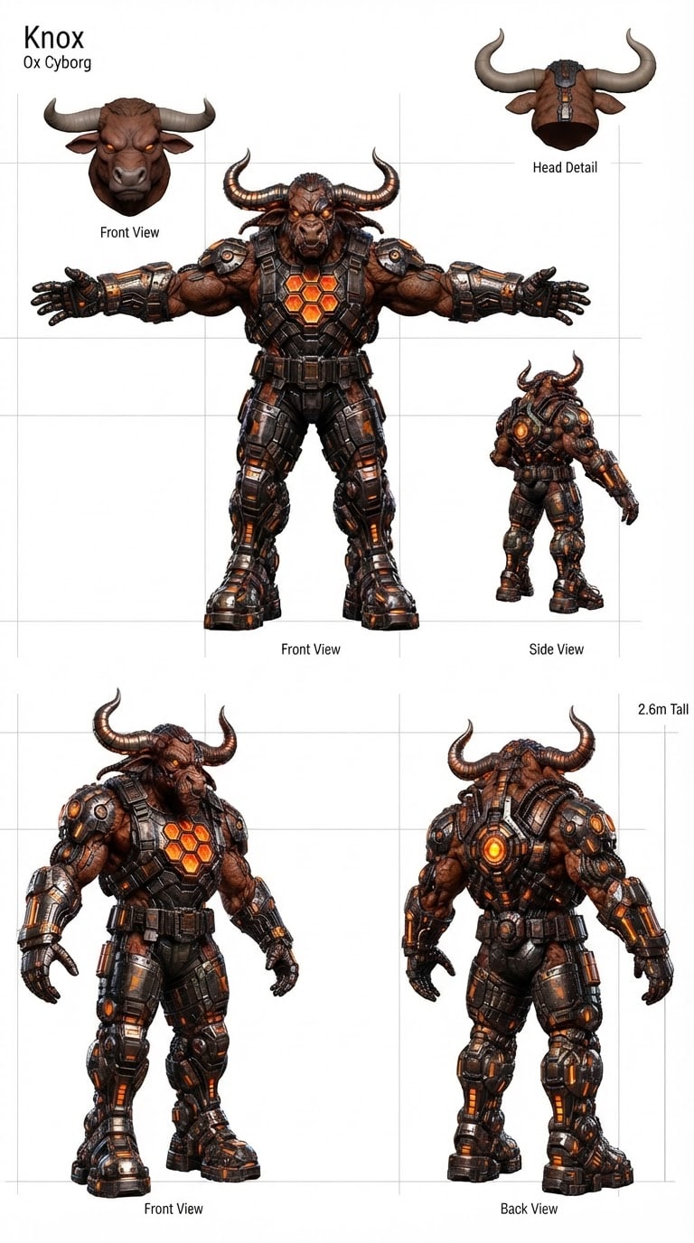 Knox, ox cyborg, from the attached (2)