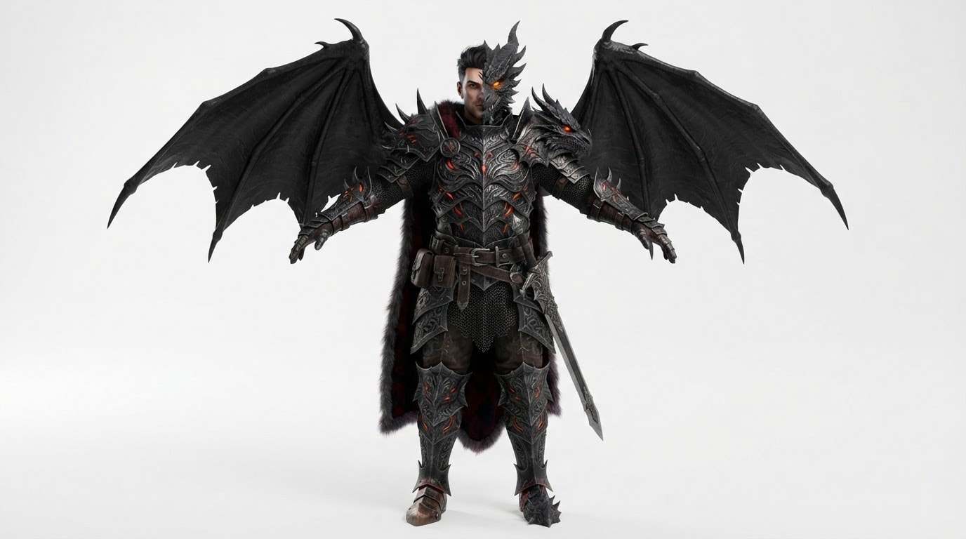 Half-dragon Knight Character Sprite
