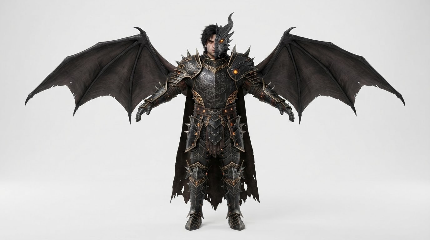 Half-dragon Knight Character Sprite (4)
