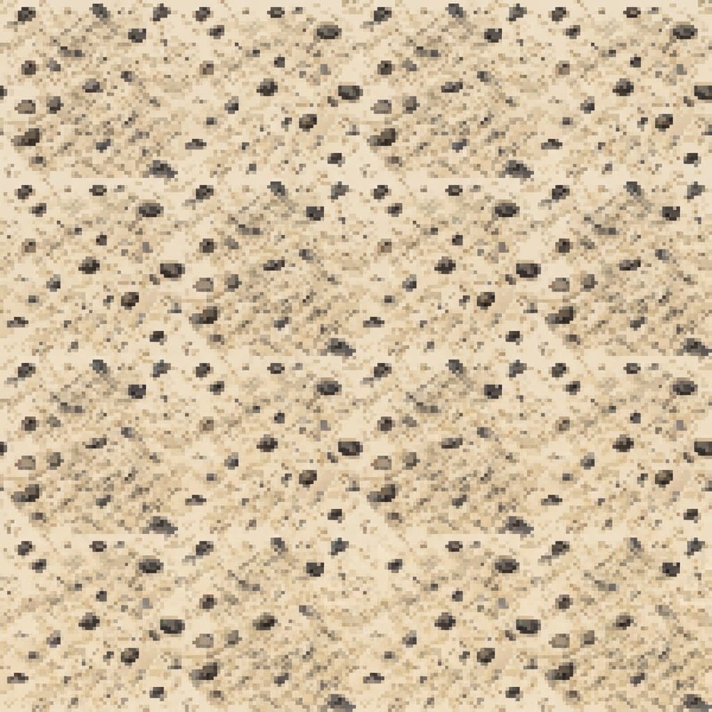 Image: A seamless tileable pixel-art sandy riverbank text