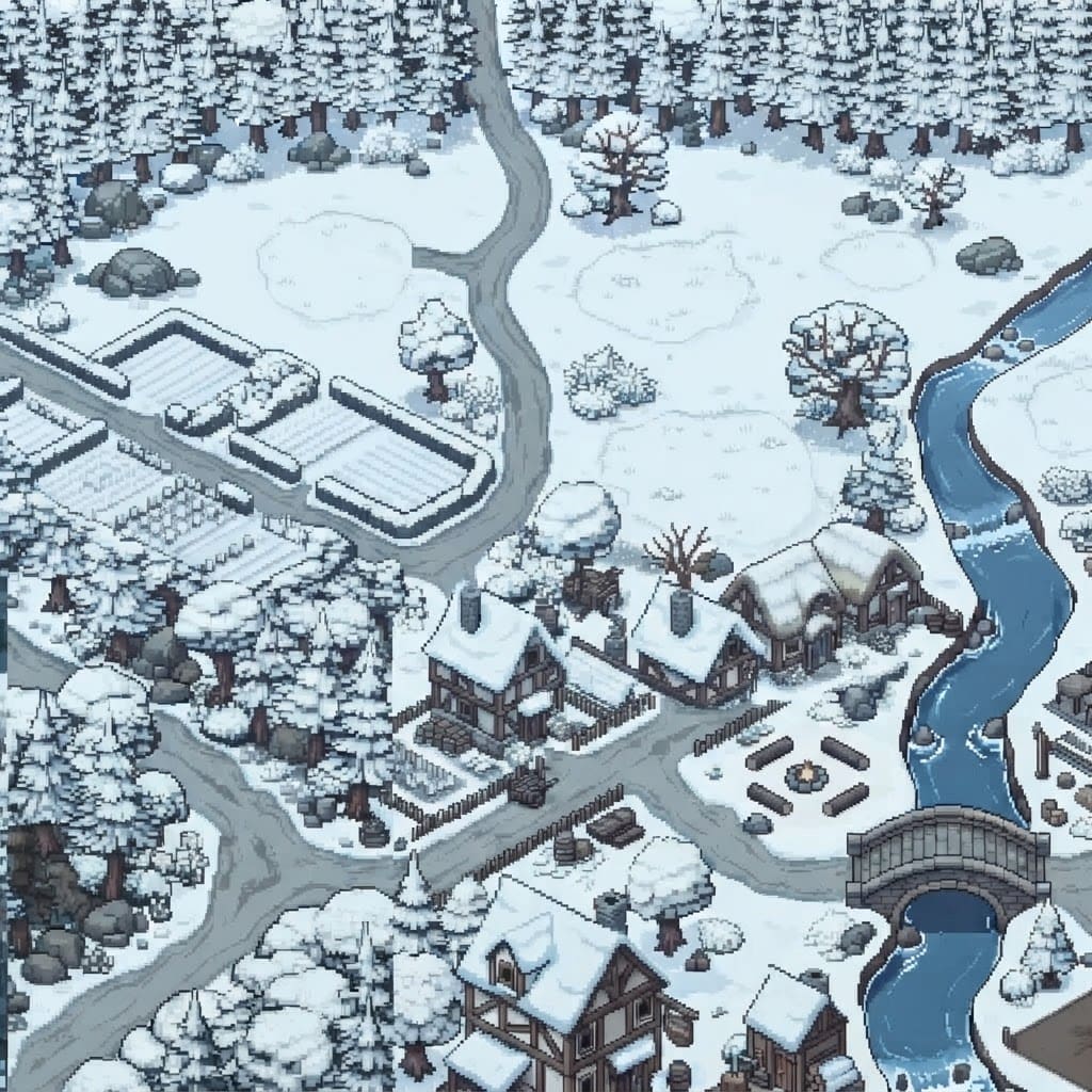 Image: Change the season of this exact pixel art scene to